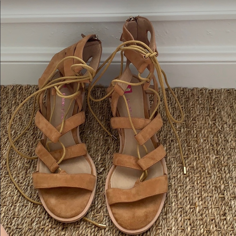 Elaine Turner Tab Suede  Sandals with a wedge